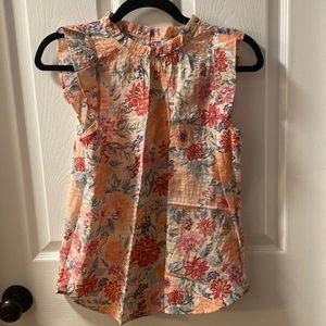 NWOT pretty feminine floral Loft top SP small petite dress shirt work shirt